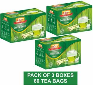 NuBrew Lemongrass Green Tea|Anti-microbial|Anti-fungal|Source of Vitamins|60 Tea Bags Lemon Grass Green Tea Bags Box