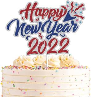 Festiko Festiko Happy New Year 2022 Cake Toppers Party Top Cake Topper