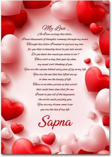 Midas Craft My Love Sapna Love Letter Quotes 22 Greeting Card