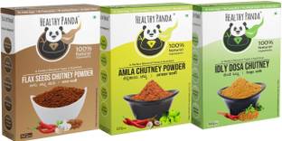 HEALTHY PANDA Chutney Combo 300G (100x3):Flax Seed Chutney + Amla Chutney + Idly Dosa Chutney Chutney Powder