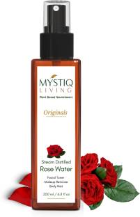Mystiq Living Rose Water/ Steam Distilled / Toner/ Makeup Remover / Face Mist (No Artificial Fragrance & Alcohol) Face Wash