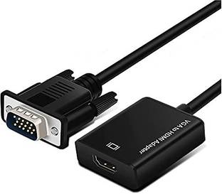 microware VGA Cable 0.05 m VGA Male to HDMI Female Converter Cable Adapter