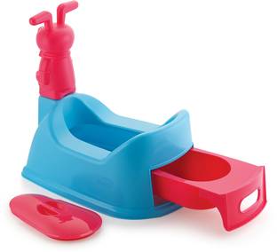 Nabhya Big Size Teddy Face Style Toilet Trainer Baby Potty Seat With Removable Tray & Closing LID ( For 6-48 Month Kids) Potty Seat