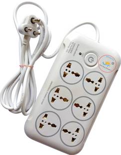 ARISERS PowerStrip with Aprx. 3m Long cord, Extension Board with Universal Socket Design 6  Socket Extension Boards