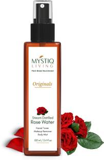 Mystiq Living Rose Water Spray For Face, Skin and Hair | Gulab Jal - Kannauj | 100% Pure Face Wash