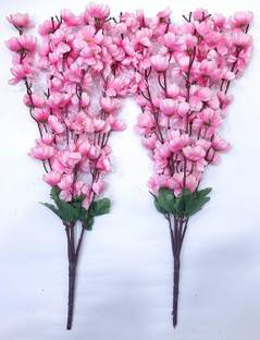 WhiteAsh Red Blossom Stick Combo Pink Orchids Artificial Flower