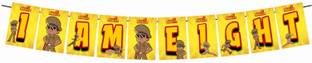 Balloonistics Little Singham Theme I Am 8 Happy Birthday Banner for Background and Theme Party Banner