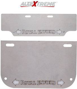 ALLEXTREME Royal Enfield Steel Number Plate Set Front And Rear Bike Engine Guard