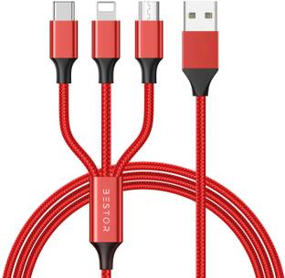 Bestor USB Type C Cable 2 A 1.2 m Multi Charging Cable 4ft 3 in 1 Nylon Braided Multiple Fast for Android, iOS and Devices USB Port Connectors Tablets And More