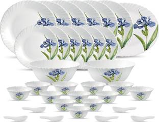 LAOPALA Pack of 33 Opalware Diva Classique Collection Royal Iris Dinner Set