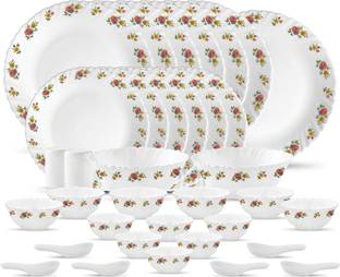 LAOPALA Pack of 35 Opalware Petite Roses Dinner Set