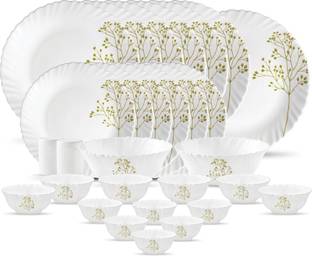 LAOPALA Pack of 29 Opalware Blissful Green Dinner Set