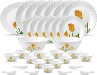 LAOPALA Pack of 33 Opalware Diva Classique Collection Tulip Passion Dinner Set