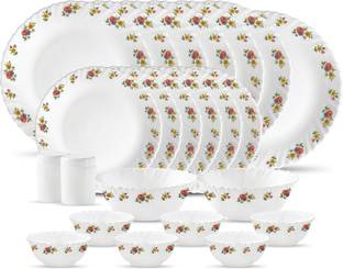 LAOPALA Pack of 23 Opalware Novo Collection Petite Roses Dinner Set