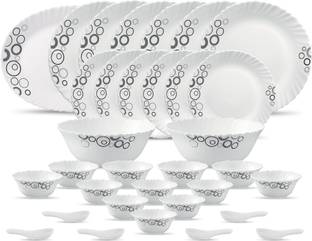 LAOPALA Pack of 33 Opalware Misty Drops Dinner Set