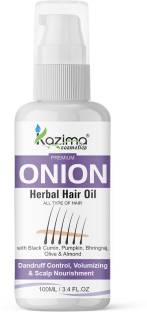 KAZIMA Premium Quality ONION Herbal Hair Oil For Unisex (100 ML)- Boost Hair Growth, Anti Hair Fall Control & Removes Dandruff Hair Oil