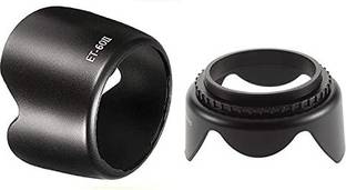 SHOPEE Combo ET60 II 58mm Rev Flower Lens Hood for (18-55mm is & 55-250mm is Lens)  Lens Hood