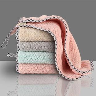 UNCOMMON Microfiber Coral Fleece Kitchen Napkins for Cleaning |Highly Absorbent,10pcs Multicolor Cloth Napkins
