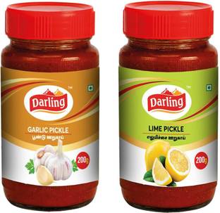 Darling Pickles Combo(Buy 1 Get 1): Garlic Pickle 200g and Lemon Pickle 200g Lemon, Ginger, Garlic, Mixed Pickle