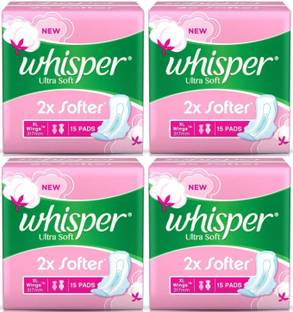 Whisper ultra Soft XL wings ( 15+15+15+15 pads ) Sanitary Pad