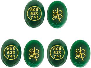 Reshamm Green Jade Natural Crystal Stone Money SwitchWord Angle number 808520741 (3pc) Decorative Showpiece  -  4 cm