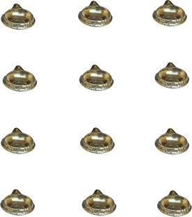 Craft World " Kuber Floor Deep, Dipa - (Pack of 12) Brass Table Diya Set