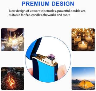 Kingdom ™ Tesla Coil Lighter Double Arc With 4 LED Color Battery Indication & Micro USB Charging Cable| Heavy Metal Body Cigarette Lighter
