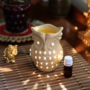 Bright Shop Ceramic Diffuser Set Owl Shape Aroma Diffuser with 10 ml Aroma Oil, Diffuser Set Ceramic Diffuser Set Owl Shape Aroma Diffuser with 10 ml