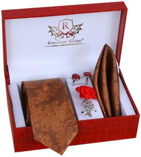 RANDOM STRIPE Satin Cufflink & Tie Pin Set