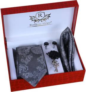 RANDOM STRIPE Satin Cufflink & Tie Pin Set