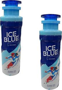 AROCHEM Ice Blue Fresh Active Long Lasting Antibacterial Deodorant, 2x200ml Deodorant Spray  -  For Men & Women
