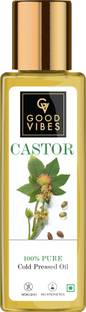 GOOD VIBES 100% Pure Castor Cold Pressed Hair Oil (200 ml) Hair Oil