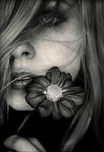 Digital Painting beautiful girl with flower Poster Wallpaper on fine art paper 13x19 Fine Art Print