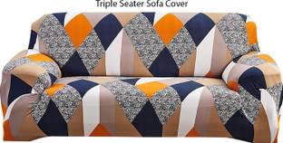 HOUSE OF QUIRK Polyester Abstract 3 Seater Sofa Cover