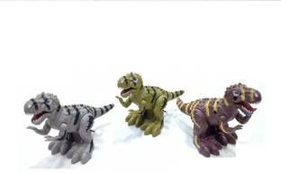 SR Toys Key Operated Wind Up Tyrannosaurus Rex dinosaur for kids (pack-3)