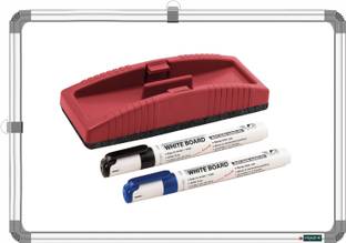 YAJNAS Non Magnetic 1X1.5 Feet, Double-Sided Writing White & Chalk board & 2 Markers and 1 Duster Whiteboards and Duster Combos