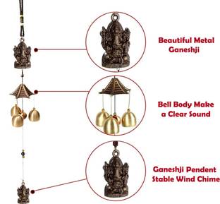 Synlark 3 Bell Feng Shui Positive Energy Wind Chimes for Home Decoration with Good Sound Brass Windchime