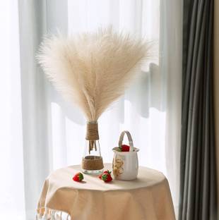 well art gallery Pampas Grass 17in Smal Fluffy Faux Dried Artificial Pampas 1ps Branch Decoration Beige Poppy Artificial Flower