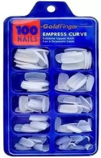 Facejewel 100 Pcs Reusable Acrylic False Nails For Women's & Girls White TRANSPARENT