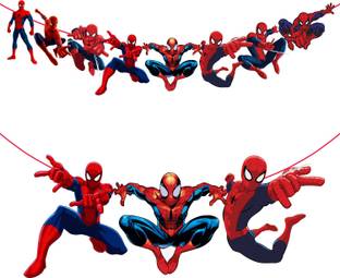 ZYOZI Spiderman Character Banner Perfect for Superhero Lovers Party Decorations Banner