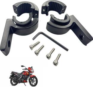 Dhe Best Bike Fog Light /Lamp Clamp Black (Pack of 2) For TVS Flame SR125 Bike Headlight Mount