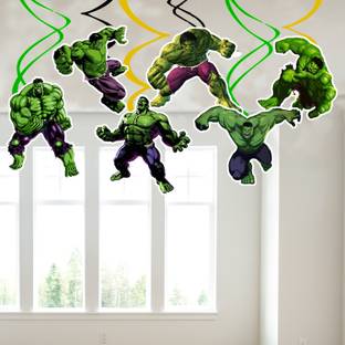 ZYOZI Hulk Party Supplies Decorations 6 Pack Ceiling Hanging Swirls Stream