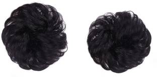 Style look 2PCS SYNTHETIC BLACK HAIR BUN EXTENSION & ARTICLE JUDA FOR WOMEN'S GIRLS Bun