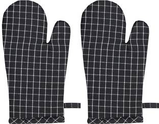 CRAZYWEAVES Dark Blue, White Cotton Kitchen Linen Set
