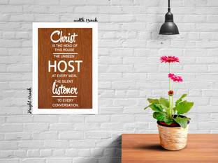 IBOTTIC BIBLE VERSE WALL FRAME Christ is the Head of this House the Unseen Host at Every Meal the Silent Listen Religious Frame