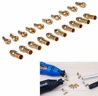 akptools 3.2mm Brass Collet Drill Chuck Fits Rotary Tools Electric Grinding Drill Collect Chuck Holder. (Design Pack of 10 Pcs) Rotary Bit Set