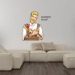 Wallzone Barber Shop Medium Vinyl Wallsticker For Livingroom|Home Decoration