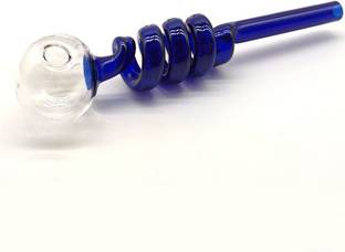 TANISHKA EXPORT 6 Inch Valentines Coil Burner Blue Glass Smoking Water Pipe Beer Bong Funnel
