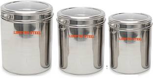 LIMETRO STEEL Steel Grocery Container  - 2000 ml, 2500 ml, 3000 ml