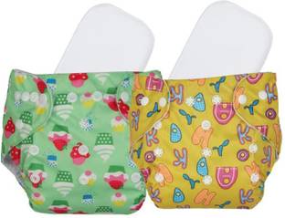 Baby Hashtag Designer Printed Diaper Reusable, For Babies With Wet-Free Insert Pads - S - M